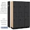 Salsbury Industries 2 Tier 'S' Designer Locker, 54"Wx76"Hx18"D, 6 Door, Black 18-27368BLK - alternate 3